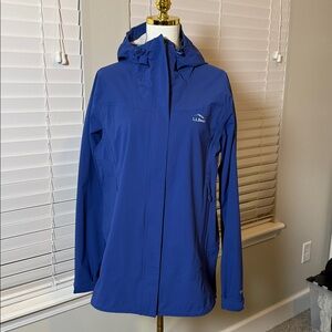 LL Bean Blue Hooded Rain Jacket